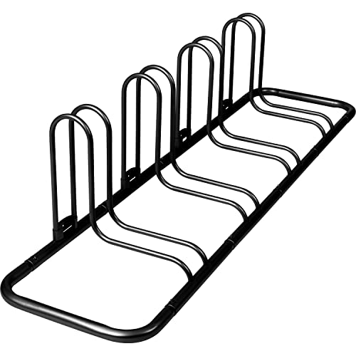 Retrospec Stash Garage Bike Rack, Weather Resistant Fine Powder Steel Coating Fits Wheels up to 3", Black, 4-Bike Rack L:59'' x W:14.5'' x H:14'', Fits 12”-29” wheels & 23C-3.0" tire widths