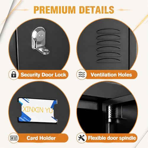 SUPEER Metal Lockers for Employees,15 Door Steel Storage Lockers for School Gym Office Garage, Lockable Metal Lockers for Personal Items,15.75" D x 35.43" W x 72" H,Assembly Required,Black