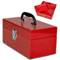 P.I.T. 12 Inch Tool Box,Portable Small Steel ToolBox with Metal Latch Closure for Household, Warehouse,Tools Storage,Red