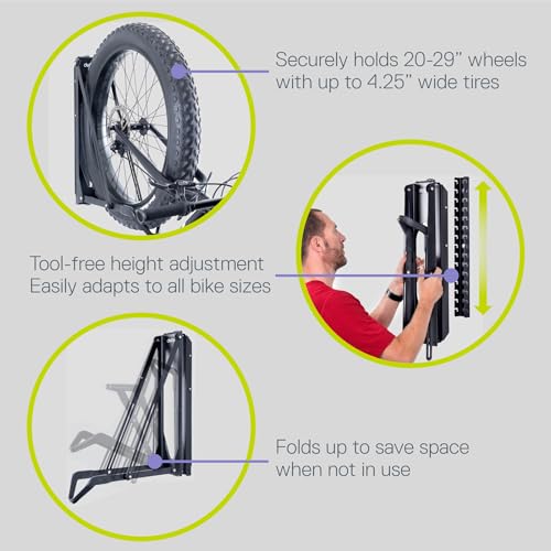 Pivot Bike Storage Rack Black by Delta Cycle - Bike Rack Garage Wall Mount Swivels to Save Space - No Heavy Lifting Required Vertical Bike Rack - Indoor Bike Storage Wall Hanger Holds Up to 100 lbs