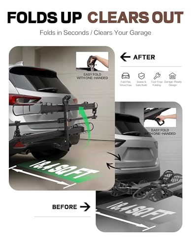 Young Electric Ebike Rack with Ramp 200 lbs Hitch Mount Bike Carrier