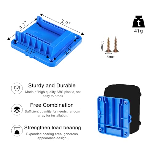 Battery Mount Holder Compatible for Kobalt 24V Max Batteries, Wall Mounts Hanger Fit for KB624-03 KB524-03 KB424-03 KB224-03, Organize Garage/Workshop/Work Truck(6 Pack, w/24 Screws, No Battery)
