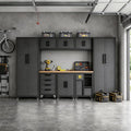 Torin Garage Cabinets Storage System, 9-Pcs Included Steel Cabinets Drawers Rolling Chest and Trash Can Cabinet, Locked Storage Cabinet, Perfect for Organizing Garage and Tools