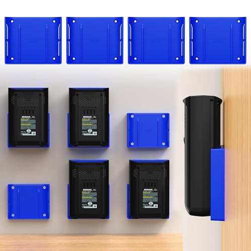 4 Pack Battery Holder Wall Mount Compatible with Kobalt 40V Batteries - Secure Storage Organizer for Kobalt 40V Power Tool Batteries, Garage Wall Mount Storage