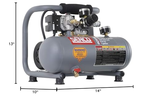 SENCO PC1010 1/2-Horsepower 1-Gallon Finish and Trim Hot Dog Air Compressor Portable Tire Inflator For Car