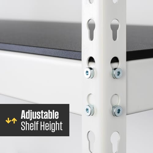 SafeRacks Modular Garage Shelving - 5 Tier Storage Shelves, Tall Metal Rack Shelves for Storage, Heavy Duty Steel Shelf Organizer for Garage, Or Kitchen Pantry (White, 18 x 36 x 72)