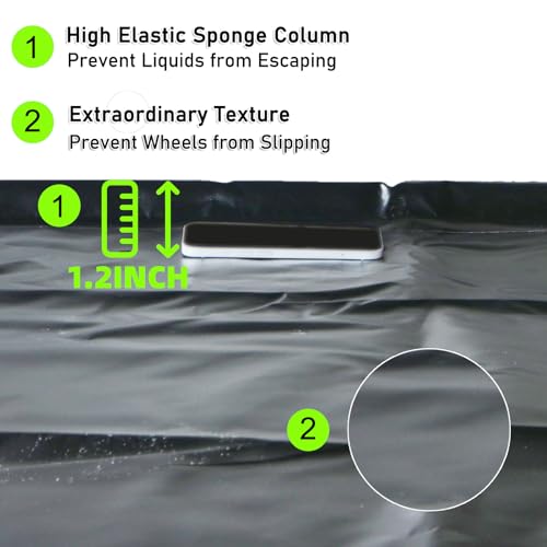 CYLAND Garage Floor Mat 7.9'x16' Heavy-Duty Waterproof, Non-Slip PVC Parking Mat, All-Weather Car Containment Mat for Oil, Snow & Dirt Floor Protection Includes Squeegee for Easy Cleanup