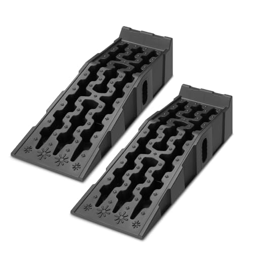 DNA Motoring 6.7" Car Lift Ramp, 9.6" Working Width, 2-Pack Vehicle Parking Ramp Stand - 7.2T G.V.M Capacity, Multifunctional Portable Ramp for Car Service, TOOLS-00816