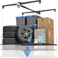 KOKORACKER Overhead Garage Storage Lift, Adjustable Heavy-duty 4x4 Ft Ceiling Racks with Safety Lock, Ideal for Storage Lifting Organization System, 250lbs Capacity