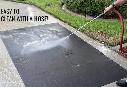 Club Clean 5x8 ft Premium Garage Floor Mat – Heavy-Duty Oil Spill Absorbent, Waterproof Anti-Slip Cut-to-Fit Thickened Floor Mat for Golf Carts, Mowers, Motorcycles, ATVs & UTVs