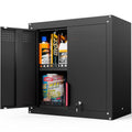 Eltean 30" Garage Wall Cabinet, Metal Wall Cabinet with Lock & Adjustable Shelf,Heavy-Duty Black Garage Storage Cabinet,Ventilated Metal Wall Cabinets for Workshop & Tools