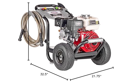 Simpson 3500 PSI Gas Pressure Washer, 2.5 GPM Commercial Power Washer, Honda Engine, Cold Water, 25' Hose, PowerShot, 49-State Compliant (PS3228)