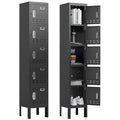 BUTISOW Metal Lockers - 66" Height Steel Lockers for Employees with 5 Door Storage Locker with Card Slot for Employees Gym School Home Office Garage - Assembly Required