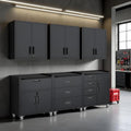 EKJ Garage Storage Cabinet System 6pcs Heavy Duty Workshop Set Wall Cabinet Lockable Rolling Tool Cabinets with Adjustable Shelves Metal Garage Storage Cabinets