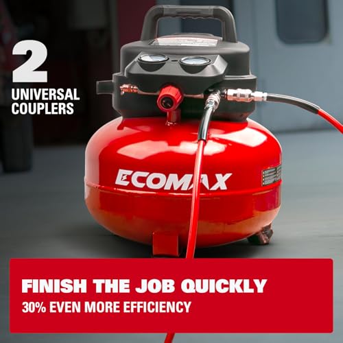 Air Compressor, 6-Gallon Pancake Air Compressor, MAX 175PSI, Compressor for Air Tools with 10 PCS Air Compressor Accessories Kit