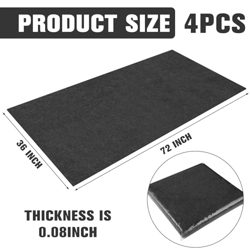 Drydiet 4 Pcs 36 x 72 Inch Oil Spill Mat for Under Car, Driveway, Motorcycle - Absorbent Pad for Garage Drip Leaks With Rubber Backing - Reusable, Washable, Non-Slip, Protects Floor