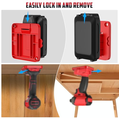 Crivnhar 10 Packs Tool Holder and Battery Mount Holder Compatible for Craftsman 20V, 5 Pack Battery Mounts Rack Fit for 20V Batteries, 5 Pack Drill Tool Hangers Storage Organizer(w/30 Screws)