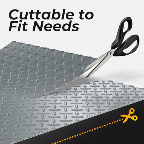 Geemax 7.8 x 20 FT Garage Floor Mat, 2.8mm Thickness Diamond Plate Vinyl Garage Flooring Roll for Under Car, Large Size 156 SQFT for Large SUVs, MPV, Pickup Truck
