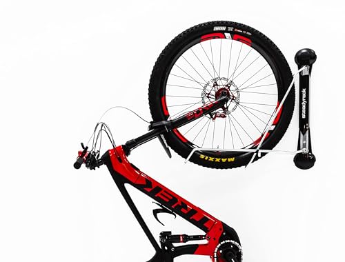 Steadyrack Bike Rack – Pivoting Mountain Bike Rack, Holds Up to 77 lbs, Fits 24"-29" Wheels, 2.1"-2.8" Tires, Foldable Wall Mount for Space-Saving Bicycle Storage