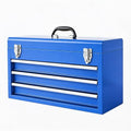 BIG RED ANTBD133-XU Torin 3 Drawer 20.5" Portable Metal Tool Box: Ball-Bearing Slides and 2 Metal Latches for Secure Closure in Garage, Home or Workbench, Blue