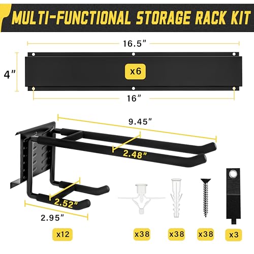 klasit Garage Wall Organizer,21Pack Carries 1200 lbs,Garden Tool Organizer 99in With Large Storage Space,Easy Assembly, Sturdy Design,for Efficient Tool Storage Garage Organization