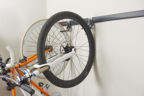 Rubbermaid FastTrack Garage Organization System Vertical Bike Hook Black Holds up to 50 Pounds Wall Mount and Heavy Duty Garage Hanger for Bike Storage