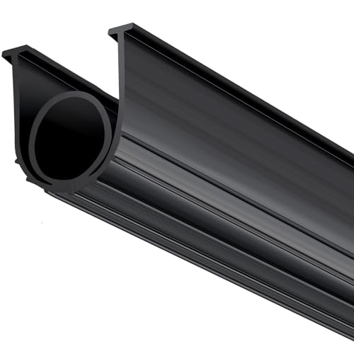 VEVOR Garage Door Seals Bottom Rubber, U Shape +O Ring Garage Door Weather Stripping, Universal Weatherproof Threshold Buffering Sealing Rubber, 5/16 inch T-Ends and 3 3/4 inch Width (20 Ft, Black)