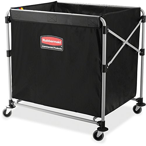 Rubbermaid 1881750 Collapsible X-Cart Steel Eight Bushel Cart 24 1/10w x 35 7/10d Black/Silver