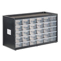 CRAFTSMAN Storage Organizer, 30 Small Drawer Modular Storage System, Easily Stackable, Plastic, Black, White (CMST40730)