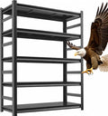 Metal Garage Shelving Unit, Heavy Duty 5-Tier Adjustable Storage shelves, Steel Shelving, 3000 lbs Capacity, Industrial Shelves for Heavy Tools and Equipment, Ideal for Garage, Basement, Black, 72"