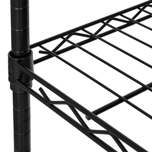 Seville Classics Solid Steel Wire Shelving Storage Unit Adjustable Shelves Organizer Rack, for Home, Kitchen, Office, Garage, Bedroom, Closet, Black, 5-Tier, 30" W x 14" D (NEW Model)