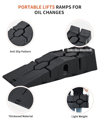 Garvee Plastic Car Service Ramps,Portable Low Profile Car Ramps