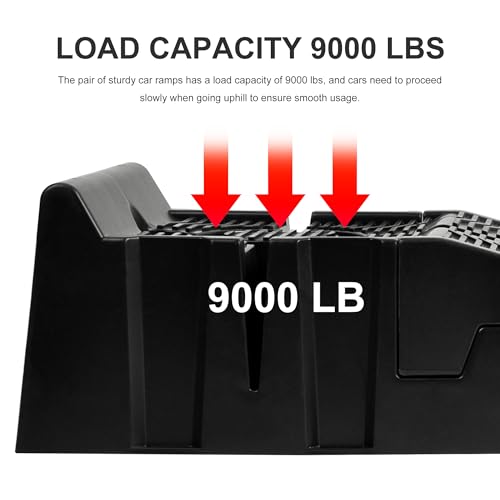 2-Pack Car Ramps - Heavy-Duty Car Lifts for Home Garage or Shop - 16,000lb GVW Capacity, 8,000lb Load Capacity Per Pair - SUV, Agricultural Vehicle, or Pickup Truck Ramp