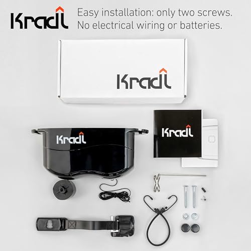 Kradl - Ceiling Mount Bike Lift and Rack. Bicycle Storage Hoist Without Electricity, Clumsy Ropes or Pulleys. 25 Pound Capacity.