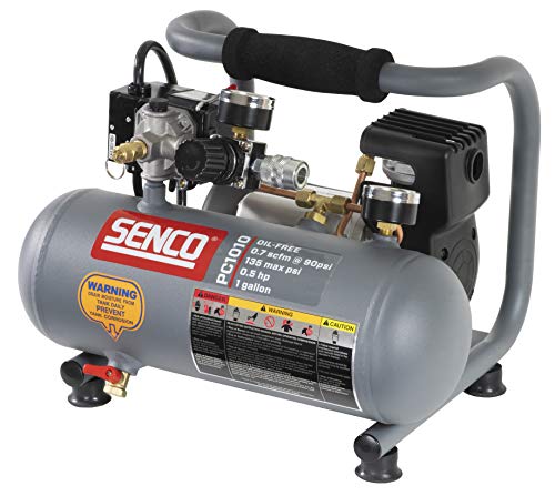 SENCO PC1010 1/2-Horsepower 1-Gallon Finish and Trim Hot Dog Air Compressor Portable Tire Inflator For Car