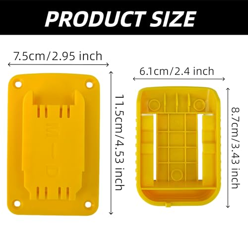 Wallignix 24 Pack Tool Battery Packs Mount Bracket Compatible with Dewalt,12 PCS Tool Drill Holder For Dewalt 20V/60V and For Red 18V tool+12 PCS Battery Packs Holders for Dewalt 20V-60V with Screws