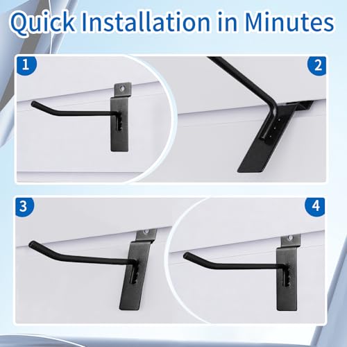 ZHLZHL 60 Pack Slatwall Hooks,4/6/8 Inch Heavy Duty Slat Wall Hooks Different Size Black Slatwall Accessories,peg Hooks for slatwall for Garages,Retail Stores