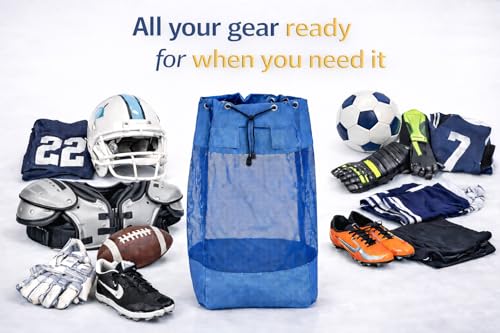 Garage Sports Equipment Organizer - Vertical Ball Storage Rack with 3 Heavy Duty Bags (black) - Metal Frame Organizer for Balls and Outdoor Gear. Home Gym Storage Organizer. Yoga Workout Organizer.