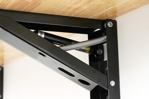 SafeRacks Heavy Duty Wall Mounted Folding Table | Collapsible Workbench with Soft Close Dampers | 48” or 60” Options | Holds Up to 500 lb | Folds Flat Against the Wall (48")