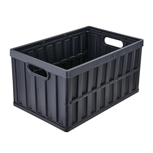 VEVOR 65L Collapsible Storage Bins with Lids 3 Packs, Stackable Utility Crates with Handles, Large Folding Containers for Organizing Tools, Books, Food, Drinks, Camping&Transport