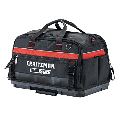 CRAFTSMAN TRADESTACK Tool Bag, 22.5”, Durable Polyester, Black and Red (CMST21450)