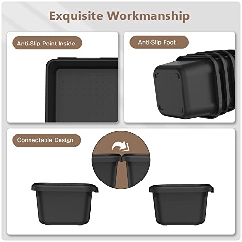 A-LUGEI【𝟰𝟲𝗣𝗖𝗦 & 5 Size】Tool Box Organizer Tray Divider Set, 【Black】 Bathroom Drawer Organizer Bin, Garage Organization and Storage Toolbox Rolling Tool Chest Cart Cabinet WorkBench Small Part
