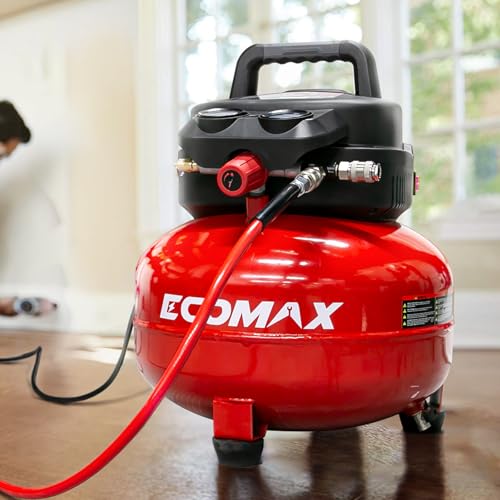 Air Compressor, 6-Gallon Pancake Air Compressor, MAX 175PSI, Compressor for Air Tools with 10 PCS Air Compressor Accessories Kit