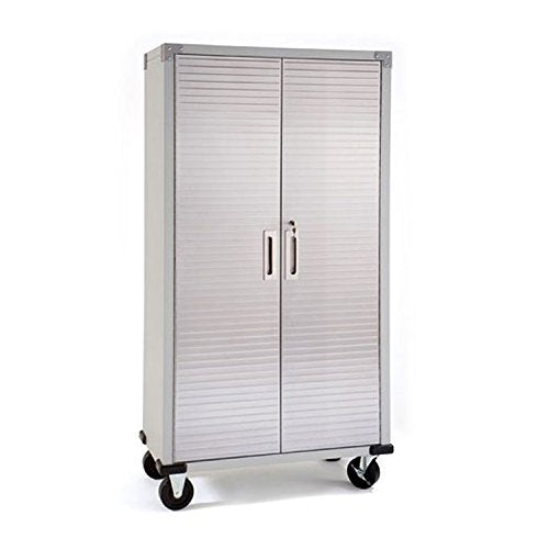 Seville Classics Full Door Rolling Storage Cabinet, 36" W x 18" D x 72" H, Granite