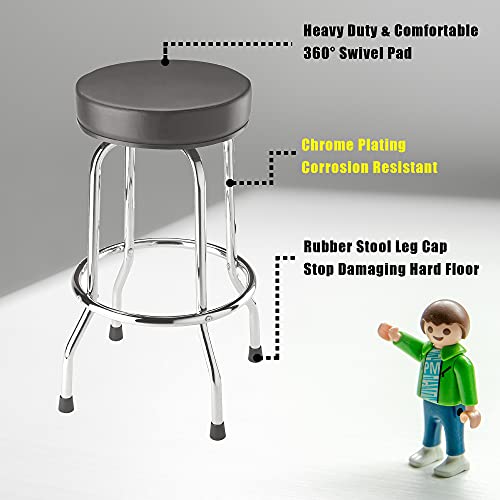 SUNEX TOOLS 8516 Hydraulic Shop Stool and BIG RED Torin Swivel Bar Stool Bundle | Padded Garage/Shop Seats with Chrome Plated Legs
