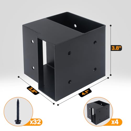 Heavy Duty Workbench Bracket Kit - 8 Pcs Steel 3-Way Right Angle Corner Brackets for DIY Custom Workbench, Shelving, Work Table, Fits 2x4 (Actual 1.5"x3.5") Wood