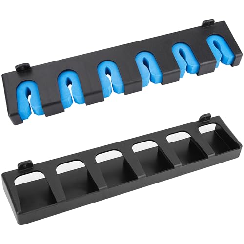 Omoojee Fishing Rod Holder Wall Mount, Fishing Pole Holders for Garage, 6-Rod Storage Racks, Fits Most Rod Diameters(Vertical Blue)