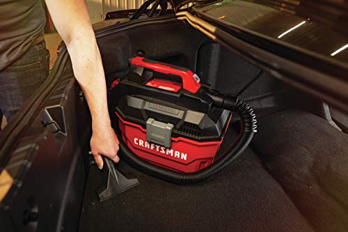 CRAFTSMAN V20 Cordless Vacuum Cleaner, Shop Vac Wet/Dry, 2 Gallon, 7ft Hose, Bare Tool Only (CMCV002B)