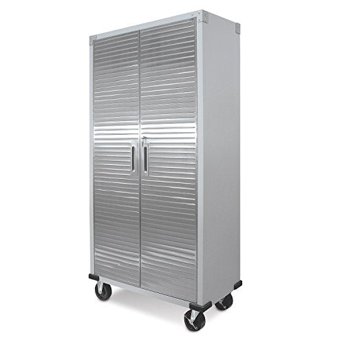Seville Classics Full Door Rolling Storage Cabinet, 36" W x 18" D x 72" H, Granite