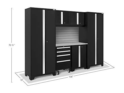 NewAge Products Bold Series Black 7 Piece Set, Garage Cabinets, 63057